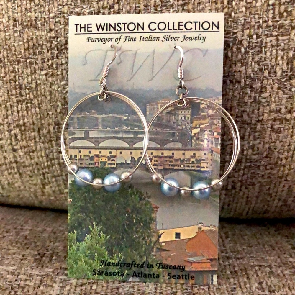 Winston Collection silver earrings- Arezzo, Italy